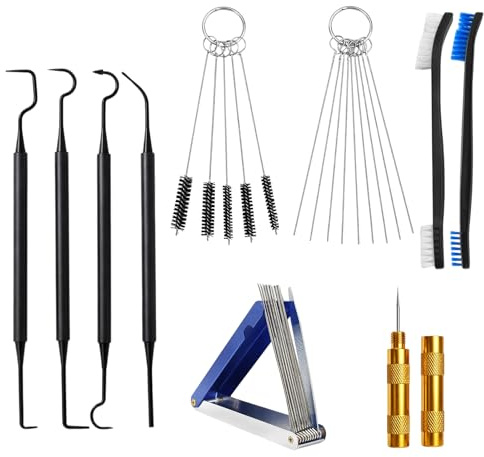 Carb Cleaner Spray and Tool Kit, Includes Scraping Tool, Hooks, Carbon Needles and Nylon Brushes, Complete Throttle Body Cleaner and Airbrush Cleaning Kit