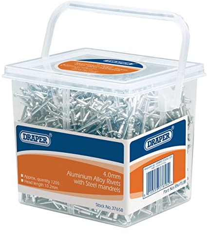 Draper 37658 Blind Rivet, 4.0mm Ø, Pack of 1200 , Blue