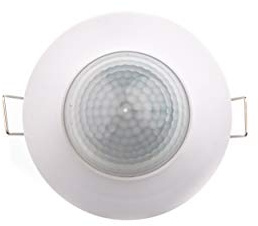 HUBER Motion 12 PIR Präsenzmelder 360° 3 Sensoren & Matrixlinsen | Deckenbewegungsmelder für LED geeignet, up Einbau Motion Sensor, 3-Draht-Technik ür Innen