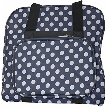 Over-/ Coverlocktasche XL (blau/weiß gepunktet) - 44 x 37 x 41 cm (B x H x T)