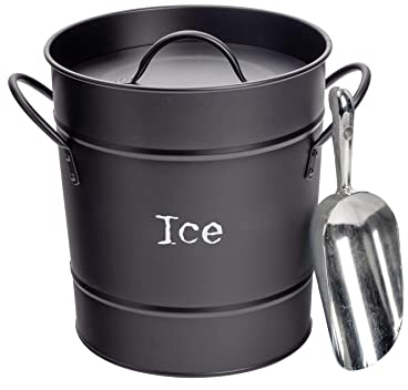 Harbour Housewares Vintage Metal Ice Eimer Mit Schaufel - Schwarz