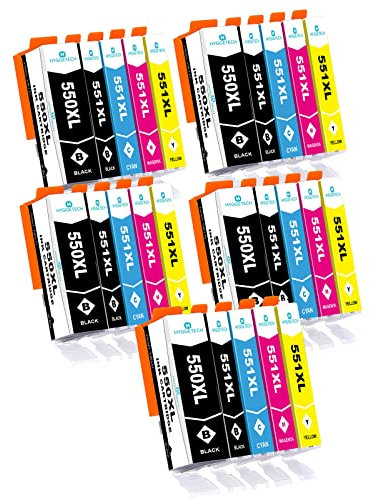 Hyggetech 25x Druckerpatronen als Ersatz für PGI-550 CLI-551 kompatibel mit Canon IP7250 MX925 MX725 MG5550 MG5650 MG7550 MG6650 MG5450 MG6350 MG6450 MG7150 IP8750 IX6850