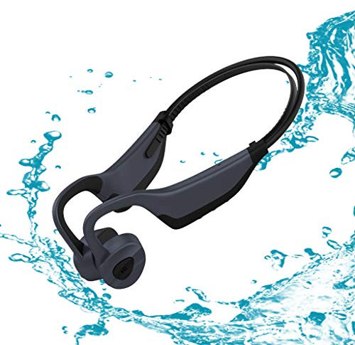 Casque Sans Fil Bluetooth 5.0, Écouteur Étanche IPX8 pour La Natation, Oreillette de Lecteur MP3 Sport avec Mémoire 16g, Casque à Conduction Osseuse pour La Course Cyclisme Gym et Yoga Dark Gray