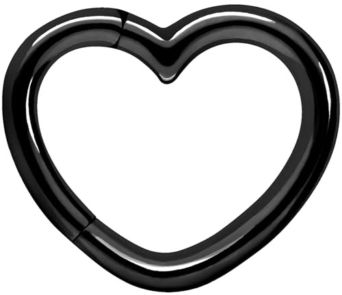 PIERCINGLINE Segmentring Clicker Herz aus Chirurgenstahl - Piercing für Ohr, Helix oder Daith in 4 stylischen Farben
