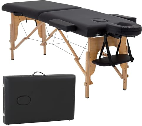 BestMassage Massage Bed Portable Massage Table 2 Folding Lash Bed Height Adjustable 24 Inch Wide Spa Table with Non-Woven Bag for Spa Footmassage Facial CareSpa Tattoo