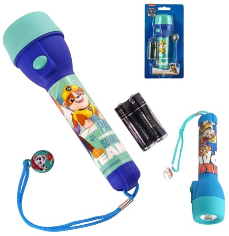 HOVUK® Niños con licencia de personaje Paw Patrol Flash Light Linterna LED grande de plástico, luz nocturna juguete regalo para niños de más de 3 años