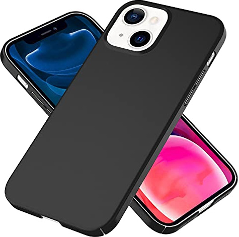 NALIA Funda Rígida Ultra Delgada para iPhone 13 Mini - Anti-Huella, Negro | Mate & Limpia, Protección Inteligente, Ajuste Perfecto, PUREFIT