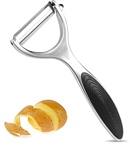 Allinone-Kitchen Potato Peeler, Stainless Steel Speed Grips Y Peeler Rotatable Multifunctional for Kitchen Vegetables Fruits(Silver/Black)
