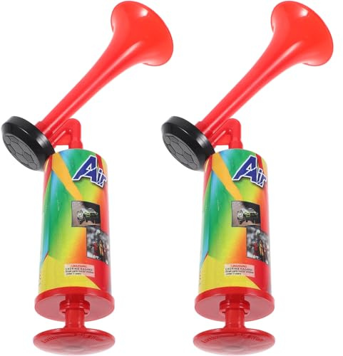 FAVOMOTO 2pcs Tröte Signalhorn Airhorn Air Horn Druckluftfanfar Fanfare Druckluft Drucklufthorn Megaphone Megaphon Air Horn, Handheld Luftdruck Fanfare Pumpe, Metall Klassische Air Horns Fahrrad
