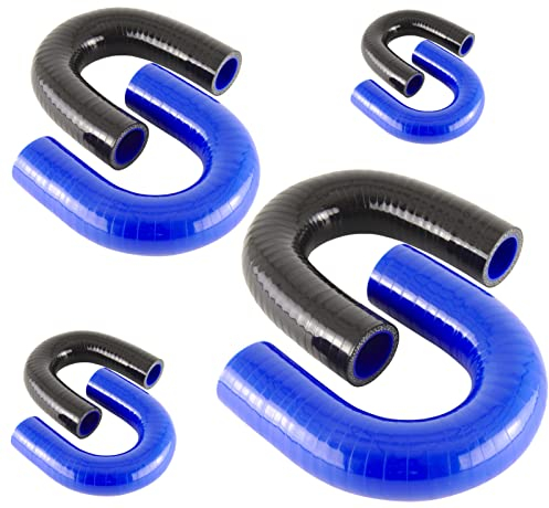 2 Stück | Silikonbogen 180° Grad ID-Ø 11mm schwarz 200°C | GROSSE AUSWAHL | Silikon-Schlauch Ladeluft-Schlauch LLK Kühler Schlauchbogen Turbo Kühlmittel Kühlwasser Ansaugung Gummi flexibel | PREMIUM
