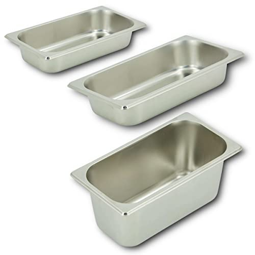 HOOZ Contenitore GN in acciaio inox 1/3, altezza 65 mm, contenitore termico per alimenti, contenitore gastronorm, per alimenti, scolapiatti o come inserto per cottura, resistente al calore