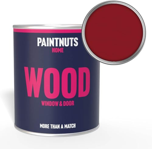 Paintnuts Wood Window & Door Paint - RAL-3003 - RUBY RED Gloss 500ml Tin