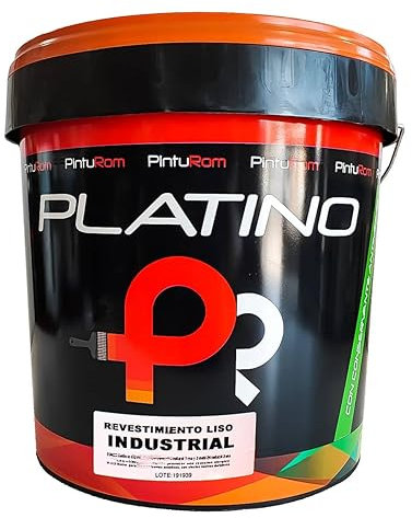 Pintura de Fachadas para Exterior, Revestimiento liso mate Industrial Platino blanco, Alta resistencia a la intemperie. (14 L., Blanco)