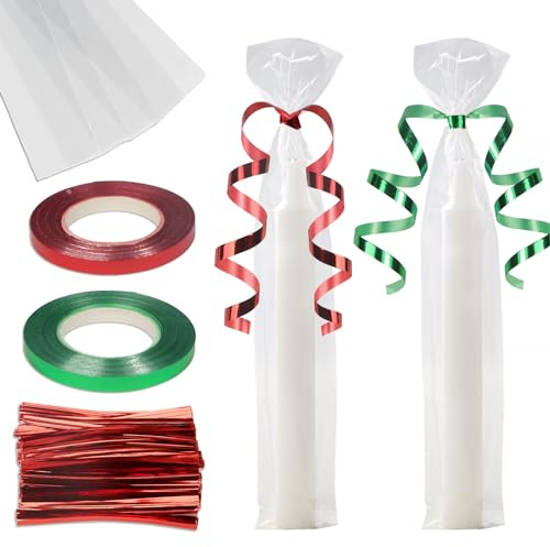 100pcs 25x5cm OPP Tütchen Transparent Cellophantüten Klar Zellophantüten Durchsichtig Klein Tüten Süßigkeiten Candy bar Bonbons Zellophanbeutel für Kindergeburtstag Plastiktüten Cellophantütchen (C)