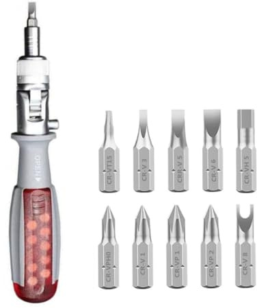 szhdxsy Upgraded Ratchet Screwdriver - 10 in 1 Multi Angle Adjustable Screwdriver With 180 Degree Pivoting Angled Screw Driver (Magnetic Drill Bit)