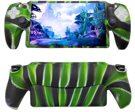 Camouflage Silicone Protective Case For PlayStation Portal Handheld Console Shell Shockproof Protection Case Anti-Slip Silicone Skin Protector Cover (Camouflage Green)