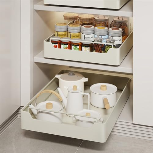 43 cm x 30 cm x 7 cm Teleskopschublade zum Kleben Erweiterbar Ausziehbare Schublade Küche Ausziehbarer Schrank Organizer Stick Slide Out Pull Out Cabinet Organizer für Küche Pantry Organisation