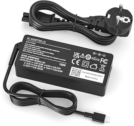 100W USB C Chargeur pour MacBook Air Pro, Lenovo Thinkpad Yoga, HP Chromebook, Acer, Dell, Huawei, ASUS, Xiaomi Air, Samsung Universel Type-C Ordinateur Portable Alimentation Adaptateur