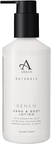 Arran Sense of Scotland Naturals Renew Ylang and Cedarwood Hand and Body Lotion (250ml) Fast Absorbing Non Greasy Vegan and Cruelty Free Hydration