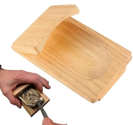 Couteau À Huîtres Avec Base, Oyster Shucking Clamp Oyster Opener, Support Huitre Pince À Huîtres En Bois, Outil D'ouverture De Fruits De Mer Handguard, Outil D'écaillage D'huîtres Ergonomique