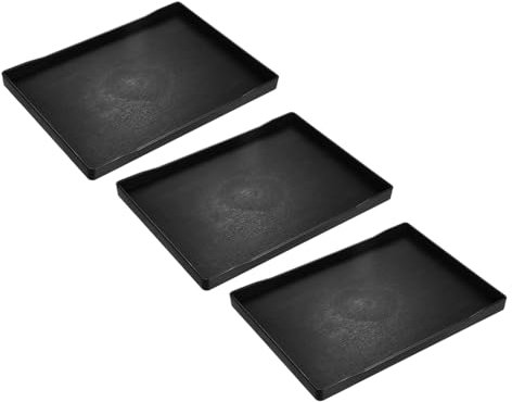 QUARKZMAN 3 Piezas Bandeja de Servicio Pequeña Negra Mini Bandeja 9 x 12 Bandejas Rectangulares de Plástico Decorativas de Madera para Desayuno Cocina Baño
