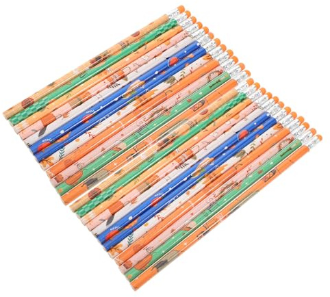 HONMEET 24 Holzstifte Mit Kürbismotiv Schreibstifte Für Schule Party Radiergummi Included