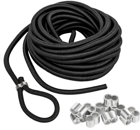 Gummiseil 10 Meter Expanderseil 6 mm Gummikordel für Anhänger inkl. 10 Würgeklemmen