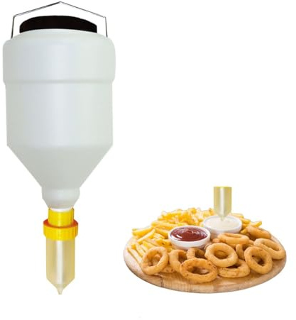 QYOEGSQ Saucenspender, 3,5 l/5,5 l, hängendes, nachfüllbares Saucenspendersystem, geeignet for Lebensmittel wie Catering-Saucen wie Tomaten, Senf, braune Sauce und Marmelade(Square Barrel,5.5L)
