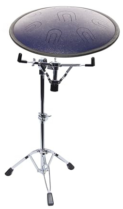 Fame, 14 Zoll D Minor Purple Steel Tongue Drum Set, Copper Tongue Drum II, Inklusive Snare Stand und Ständer