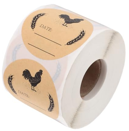 GRIRIW Egg Box Packaging Chicken Canning Stickers Self Adhesive Round Labels for Fresh Chicken Eggs Kitchen Jar Carton Write Paper Sticker