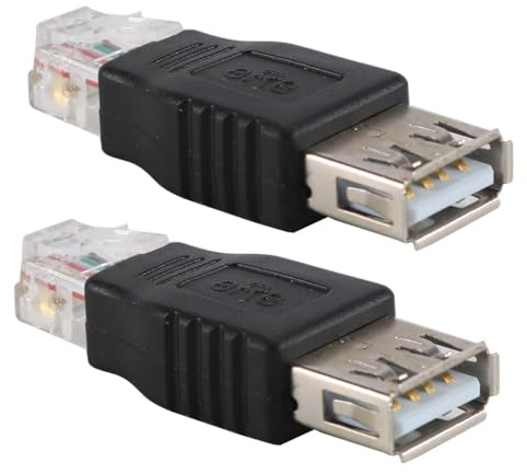 Gorise Adaptateur de ligne téléphonique RJ11 vers USB, 2 pièces, convertisseur de modem RJ11 6P4C mâle vers USB A femelle, connecteur de test d'interface téléphonique 4 broches