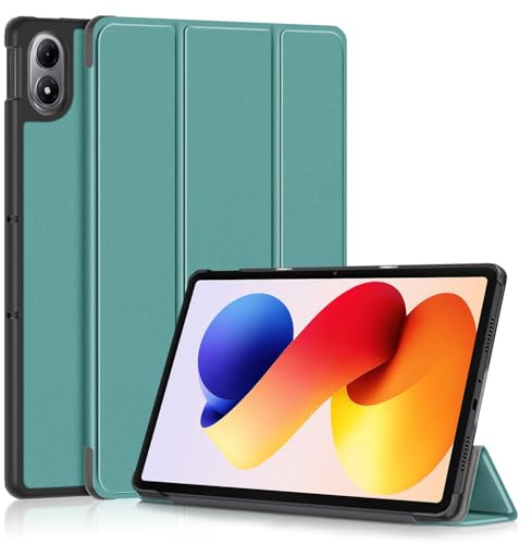 TOPCASE Case for Redmi Pad 2 Pro 12.1 2025, Protective Case, Ultra Thin PU Leather with Stand Function and Car Wake/Sleep Case, Dark Green