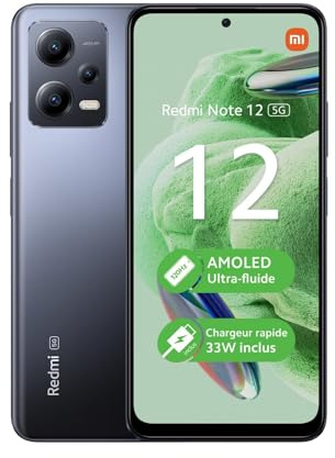 XIAOMI Redmi Note 12 5G-4GB+128GB-Gray-Accessoires Non Inclus(Reconditionné)