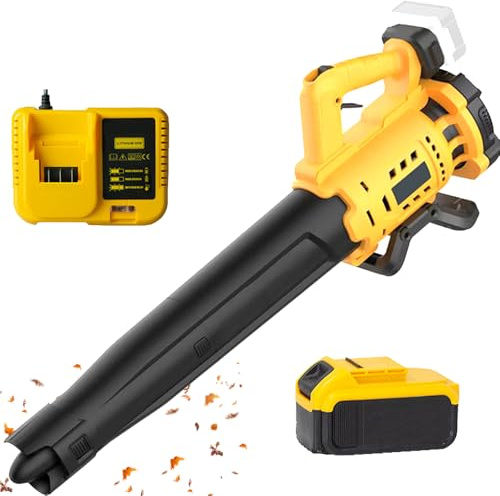 Soplador de hojas inalámbrico, soplador eléctrico de mano de 500 W con motor sin escobillas, 18500 RPM 130 MPH, ideal para limpiar rápidamente al aire libre hojas, nieve y polvo