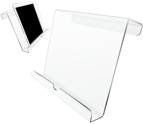Soporte de libro para cinta de correr, soporte acrílico para tableta, accesorio de abrazadera de escritorio con soporte para equipo de fitness, accesorio de paso estacionario, organizador de estación