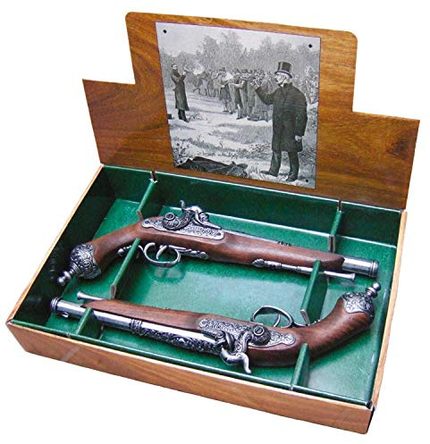 DENIX Erwachsene Gefälschte Waffenreplik Deluxe Box 2 Doppel Pistolen, schwarz, One Size, DUAL_Pistols_Box