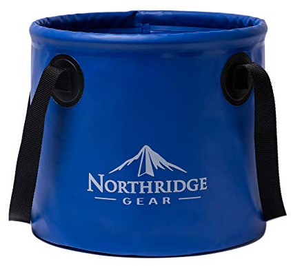 Falteimer Faltschüssel im trendigen Design | Für Camping, Angeln, Party und Garten | Einsetzbar als faltbare Wasch-Schüssel, Wasserkanister oder Falt-Spülbecken [Blau, 15L]