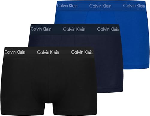 Calvin Klein herr Boxershorts 3p låg midja trunk, Dunkelblau, XL