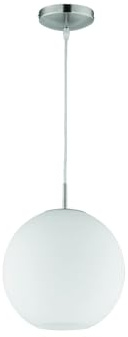 meineWunschleuchte Glaskugel Pendelleuchte Ø 30cm aus Opalglas Weiß