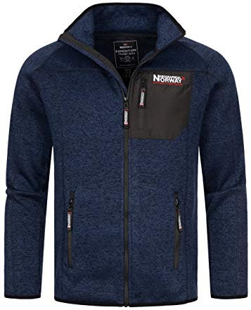 Geographical Norway Herren Title Fleece Jacke Sweater Chest Pocket WR304H/GN Größe XL Farbe Blau