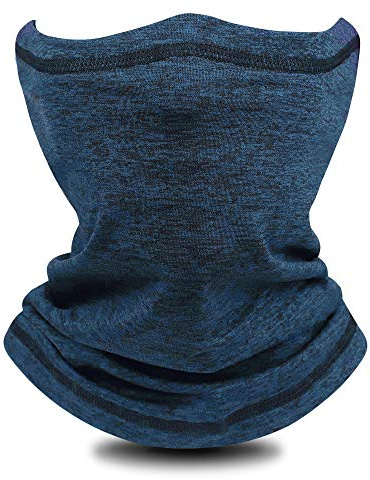 Tusenpy Rörhalsduk män kvinnor, vinter halsvärmare halsduk, multifunktionsduk vindtät halsvärmare katjoniskt fleece polyester ansiktsskydd för joggning skidcykel motorcykel (blå)