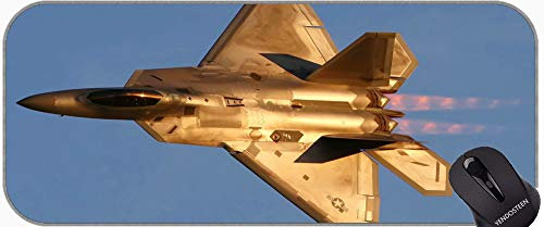 Gaming Mauspad mit genähten Kanten, F22 Raptor Blue Angels Jet Fighter Ebene rutschfeste Gummi Base Mousepad