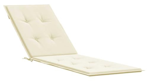 vidaXL Liegestuhl Auflage, Polster Auflage für Deckchair, Polsterauflage für Gartenliege, Liegenauflage Outdoor, Creme (75+105) x50x4cm