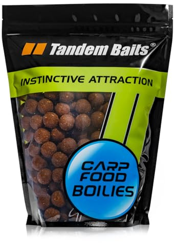 Tandem Baits Carp Food Boilies Leckere Boilies für Karpfen Angeln ohne Mühe Köder zum Große-Fische-Angeln Karpfenzubehör für Profis & Hobby-Angler 18 mm 1 kg