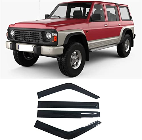 JITONA 4 Pièces Deflecteurs d'air Déflecteurs de Vent pour Nissan Patrol Safari Y60 1987-1997, Voiture Déflecteurs Avant ArrièRe Pare-Pluie Pare-Soleil