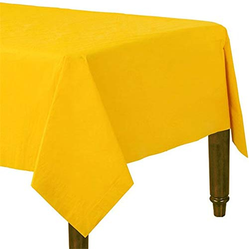 FANCYDRESSCOZ Paper Table Cover Recyclable Eco Friendly Paper Tablecover Disposable Tablecloth BIRTHDAY WEDDING CORONATION FESTIVAL (YELLOW), Medium (00125)