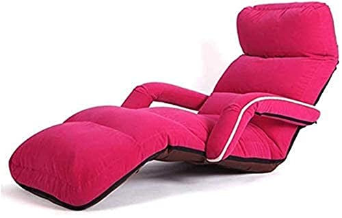 VVHUDA Campingstühle, Gartenliegen, Klappstuhl, einzelne Lazy-Couch mit Armlehnen, bodenstehendes, faltbares kleines Sofa aus Stoff, abnehmbar und waschbar, Hellbraun small Gift