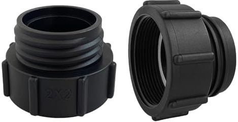 MEISO 2 Stück IBC Adapter 2 Feingewinde auf S60x6 Grobgewinde, Tank Adapter 2 Innengewinde zu S60x6 (60mm) Aussengewinde IBC-Zubehör