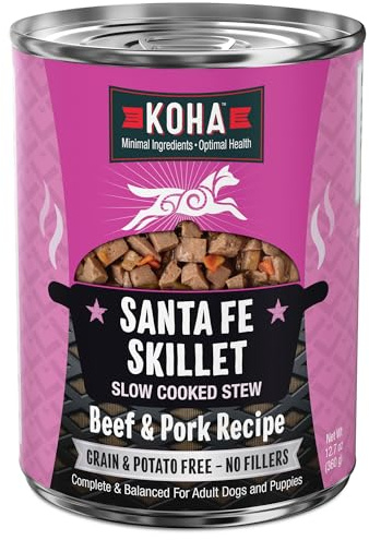 KOHA Santa Fe Skillet Stew for Dogs with Beef and Pork, High Protein Wet Dog Food, 12.7oz Cans (Case of 12)