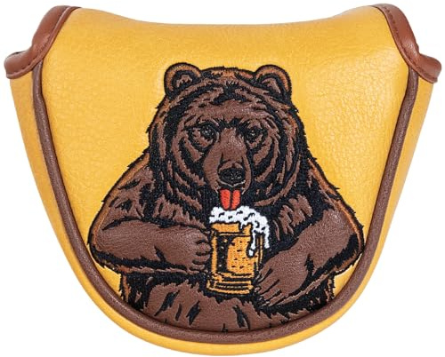 LZFAN Housse de protection, Couvre Putter pour Club de Golf en Bois (Ours Bière)